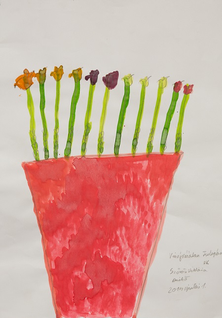 Szőrös Viktória: Virágvázában tulipán, 2014